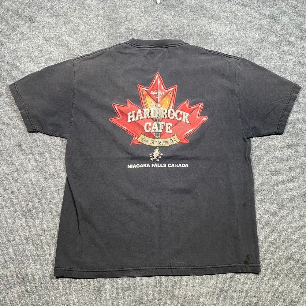 Hard Rock Cafe Niagara Falls Canada Graphic T-Shirt Mens XL Faded Black Vintage